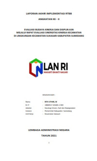 Evaluasi Budaya Kinerja dan Disiplin ASN Melalui Rapat Evaluasi Sinergitas Kinerja Kecamatan Di Lingkungan Kecamatan Sukasari Kebupaten Sumedang