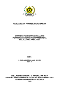 Strategi Peningkatan Kualitas Peraturan Daerah Kabupaten/Kota Melalui Pra Fasilitasi (Biro Hukum Provinsi NTB) (TERBAIK)