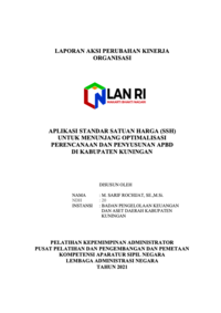Aplikasi Standar Satuan Harga (SSH) Untuk Menunjang Optimalisasi Perencanaan Dan Penyusunan APBD Di Badan Pengelolaan Keuangan Dan Aset Daerah Kabupaten Kuningan