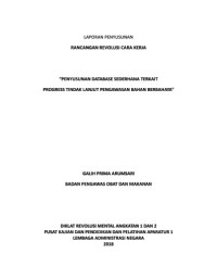 Penyusunan Database Sederhana Terkait Progress Tindak Lanjut Pengawasan Bahan Berbahaya (BPOM)