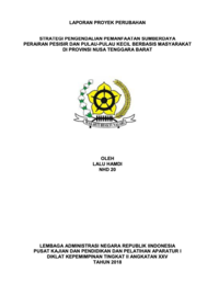 Strategi Pengendalian Pemanfaatan Sumber Daya Perairan Pesisir Dan Pulau Pulau Kecil Berbasis Masyarakat (Dinas Kelautan dan Perikanan Provinsi NTB)