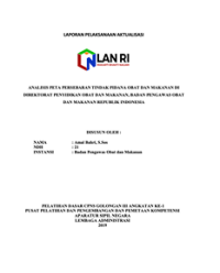 Analisis Peta Persebaran Tindak Pidana Obat Dan Makanan Di Direktorat Penyidikan Obat Dan Makanan, Badan Pengawas Obat Dan Makanan Republik Indonesia (BPOM)
