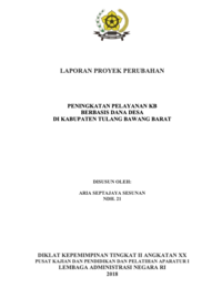 Peningkatan Pelayanan KB Berbasis Dana Desa (Dinas Pengendalian Penduduk dan Keluarga Berencana Kabupaten Tulang Bawang)