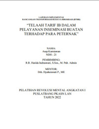Telaah Tarif IB Dalam Pelayanan Inseminasi Buatan Terhadap Para Peternak (Dinas Pertanian dan Peternakan Kabupaten Sumedang)