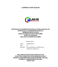 Peningkatan Kompetensi Tenaga Pengajar Dalam Pengelolaan Administrasi Kelas Berbasis Digitalisasi Dengan Menggunakan Ms Word Di SDN Wandasari Kecamatan Bojonggambir Kabupaten Tasikmalaya
