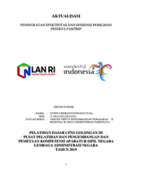 Laporan Aktualisasi Peningkatan Efektifitas Dan Efisiensi Pemilihan Peserta Famtrip (Kementerian Pariwisata)