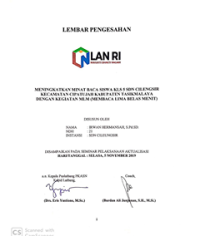 Meningkatkan Minat Baca Siswa Kls 5 SDN Cilengsir Kecamatan Cipatujah Kabupaten Tasikmalaya Dengan Kegiatan MLM (Membaca Lima Belas Menit) Dinas Pendidikan dan Kebudayaan Kabupaten Tasikmalaya