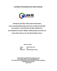 Optimalisasi Minat Belajar Matematika Pada Materi Operasi Bilangan Bulat Dengan Konsep Salah Daku (Sama Dijumlah, Beda Dikurang) Dan Permainan Kartu Obibul (Operasi Bilangan Bulat ) Pada Siswa Kelas VII A Di SMP Negeri 6 Tegal