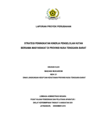 Strategi Peningkatan Kinerja Pengelolaan Hutan Bersama Masyarakat (Dinas Lingkungan Hidup dan Kehutanan Provinsi NTB)