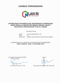 Optimalisasi Pengendalian Pencemaran Lingkungan Hidup Melalui Sistem Informasi Tindak Lanjut Pelaporan Perusahaan Di Kota Cimahi (Dinas Lingkungan Hidup Kota Cimahi)
