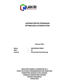 Optimalisasi Layanan Paten (OLATEN) Melalui Revisi SOP Perekaman Jemput Bola (Kecamatan Bontang Selatan Kota Bontang)
