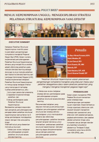 Policy Brief Menuju Kepemimpinan Unggul Mengeksplorasi Strategi Pelatihan Struktural Kepemimpinan yang Efektif