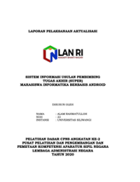 Sistem Informasi Usulan Pembimbing Tugas Akhir (Super) Mahasiswa Informatika Berbasis Android Universitas Silliwangi