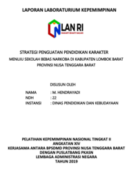 Strategi Penguatan Pendidikan Karakter Menuju Sekolah Bebas Narkoba Di Kabupaten Lombok Barat Provinsi Nusa Tenggara Barat (Dinas Pendidikan dan Kebudayaan)