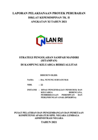 Strategi Pengolahan Sampah Mandiri (SITAMPAN) Di Kampung Keluarga Berkualiatas (Dinas Pengendalian Penduduk dan Keluarga Berencana Pemberdayaan Perempuan Dan Perlindungan Anak - DP2KBP3A Kabupaten Subang)
