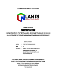 Penyusunan Famtrip Becak (Familiarization Trip Data Base Dan Checklist Tahapan Kegiatan) Di Bidang Area III Asdep Bidang Pengembangan Pemasaran II Regional IV (Kementerian Pariwisata)