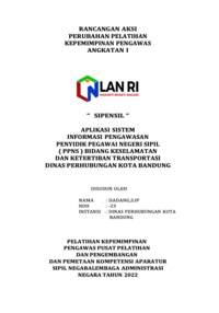 SIPENSIL (Aplikasi Sistem Informasi Pengawasan Penyidik Pegawai Negeri Sipil / PPNS) Bidang Keselamatan Dan Ketertiban Transportasi Dinas Perhubungan Kota Bandung