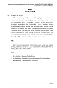 Pemutakhiran Dan Pemetaan Wilayah Database Warga Pra Sejahtera Kelurahan Cihaurgeulis Kecamatan Cibeunying Kaler Kota Bandung (TERBAIK)