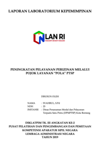 Peningkatan Pelayanan Perizinan Melalui Pojok Layanan POLA PTSP (Dinas Penanaman Modal Dan Pelayanan Terpadu Satu Pintu - DPMPTSP Kota Bontang)