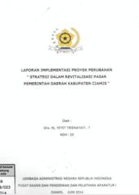 Strategi Dalam Revitalisasi Pasar Pemerintah Daerah Kabupaten Ciamis (Dinas Koperasi Perindustrian dan Perdagangan)