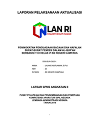 Peningkatan Penguasaan Bacaan Dan Hafalan Surat-Surat Pendek Dalam Al-Qur?an Berbasis IT Di Kelas VI SD Negeri Campaka Dinas Pendidikan Dan Kebudayaan Kabupaten Tasikmalaya