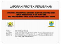 Pengukuran Indeks Kepuasan Masyarakat (IKM) Secara Efektif Dan Efisien Dengan Penilaian Secara On Line Di Unit Kerja Dinas Penanaman Modal Dan Pelayanan Terpadu Satu Pintu - DPMPTSP Kota Cirebon
