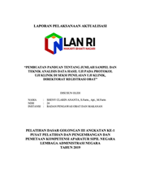 Pembuatan Panduan Tentang Jumlah Sampel Dan Teknik Analisis Data Hasil Uji Pada Protokol Uji Klinik Di Seksi Penilaian Uji Klinik Direktorat Registrasi Obat (BPOM)