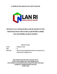 Penggunaan Aplikasi Belajar Be Smart Untuk Meningkatkan Minat Belajar Peserta Didik Dalam Pembelajaran Daring di SDN Gunung Sangkur Kabupaten Tasikmalaya (TERBAIK 1)