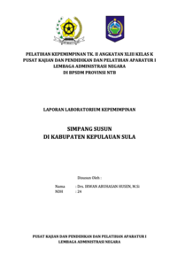 Simpang Susun Di Kabupaten Kepulauan Sula (Badan Pengelolaan Keuangan dan Aset Daerah Kabupaten Kepulauan Sula)