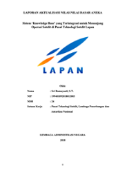 Sistem Knowledge Base Yang Terintegrasi Untuk Menunjang Operasi Satelit Di Pusat Teknologi Satelit Lapan (Lembaga Penerbangan dan Antariksa Nasional )