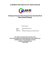 Pembuatan Petunjuk Teknis Pengoperasian Alat Callisto Di Bpaa Lapan Sumedang (LAPAN)