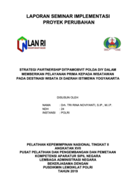 Strategi Partnership Ditpamobvit Polda DIY Dalam Memberikan Pelayanan Prima Kepada Wisatawan Pada Destinasi Wisata Di Daerah Istimewa Yogyakarta (POLRI)