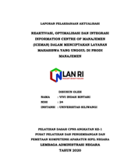 Optimalisasi Dan Integrasi Information Centre Of Manajemen (ICEMAN) Dalam Menciptakan Layanan Mahasiswa Yang Unggul Di Prodi Manajemen Universitas Siliwangi