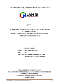 Optimalisasi Pengelolaan Lumpur Tinja (Black Water) Di Kabupaten Bangka Melalui Penyusunan Petunjuk Teknis Dan Standar Operasional Prosedur (SOP) (Dinas Perumahan Kawasan Permukiman dan Pertanahan Kabupaten Bangka)