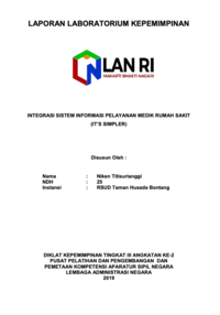 Integrasi Sistem Informasi Pelayanan Medik Rumah Sakit (Its Simpler) (RSUD Taman Husada Dinas Kesehatan Bontang)