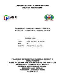 Membangun Desa Sadar Kerukunan Dan Kampung Toleransi Di Provinsi Kalimantan Timur (POLRI)