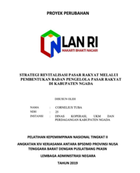 Strategi Revitalisasi Pasar Rakyat Melalui Pembentukan Badan Pengelola Pasar Rakyat Di Kabupaten Ngada (Dinas Koperasi UKM Dan Perdagangan)