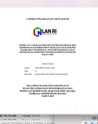 Pembuatan Aplikasi Dokumen Informasi Produk (DIP) Kosmetik Di Sub Direktorat Penilaian Uji Klinik/Pra Klinik Obat Tradisional, Suplemen Kesehatan Dan Kosmetik Dan Dokumen Informasi Produk Kosmetik Badan POM (BPOM)