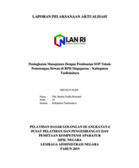 Peningkatan Manajemen Dengan Pembuatan SOP Teknis Pemotongan Hewan Di Rumah Potong Hewan Singaparna ? (Dinas Pertanian Kabupaten Tasikmalaya)