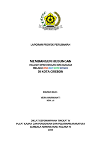 Membangun Hubungan Inklusif DPRD Dengan Masyarakat Melalui One Day With Citizen Di Kota Cirebon (Sekretariat Dewan Perwakilan Rakyat Daerah Pemerintah Kota Cirebon)
