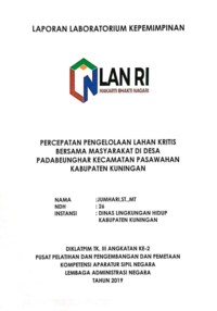 Percepatan Pengelolaan Lahan Kritis Bersama Masyarakat Di Desa Padabeunghar Kecamatan Pasawahan Kabupaten Kuningan (Dinas Lingkungan Hidup)