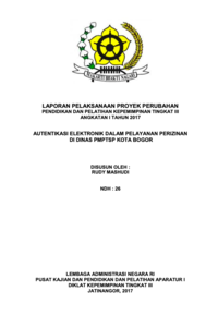 Autentikasi Elektronik Dalam Pelayanan Perizinan Di Dinas Penanaman Modal dan Pelayanan Terpadu Satu Pintu (PMPTSP) Kota Bogor (TERBAIK)