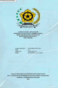 Nilai-Nilai Dasar ASN di SDN Sukatani 2