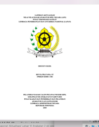 Pembuatan Instruksi Kerja (Manual Book) Untuk Proses Pengolahan Data dan Ekstraksi RAW Data Citra Satelit (Lembaga Penerbangan dan Antariksa Nasional )