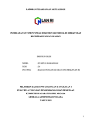 Pembuatan Sistem Informasi Dokumen Eksternal Di Direktorat Registrasi Pangan Olahan (BPOM) (TERBAIK 3)