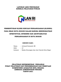 Pembentukan Klinik Rincian Penganggaran (KLIRING) pada BKAD Kota Bogor Dalam Rangka Meningkatkan Efektifitas, Efisiensi dan Akuntabilitas Penganggaran di Badan Keuangan dan Aset Daerah Kota Bogor