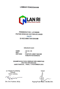 Peningkatan Layanan Paten Sistem Aplikasi (PASTI) Di Kecamatan Bakam Kabupaten Bangka