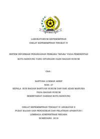 Sistem Informasi Penanganan Perkara (SIPERA) Pada Pemerintah Kota Bandung Yang Ditangani Oleh Bagian Hukum Sekretariat Daerah