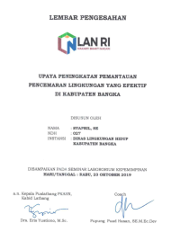 Upaya Peningkatan Pemantauan Pencemaran Lingkungan Yang Efektif di Kabupaten Bangka (Dinas Lingkungan Hidup)