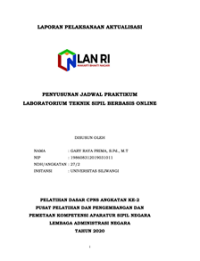 Penyusunan Jadwal Praktikum Laboratorium Teknik Sipil Berbasis Online Universitas Silliwangi